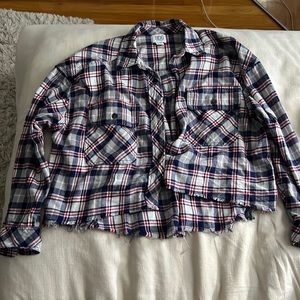 Cropped oversized urban outfitters flannel